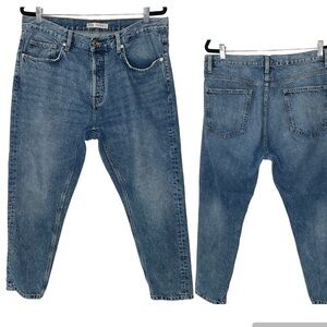 Zara Button Fly Crop Jeans Size 36